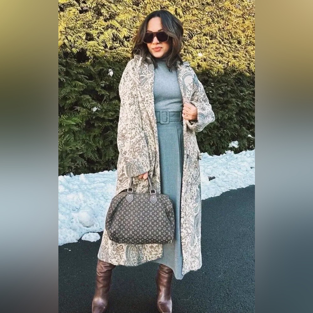 Zara Limited Edition Wool Oversized Paisley Print Coat Sz.Xs-S